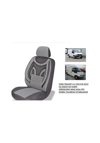Ford Transit Koltuk Kılıfı 2+1 Ön Kabin Gri 2002-2013 Yıllar Kasa