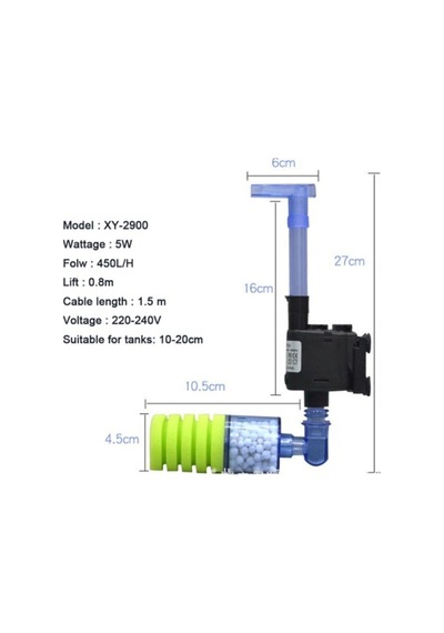 Tek Süngerli Motorlu Seramikli Pipo Filtre Xy-2900