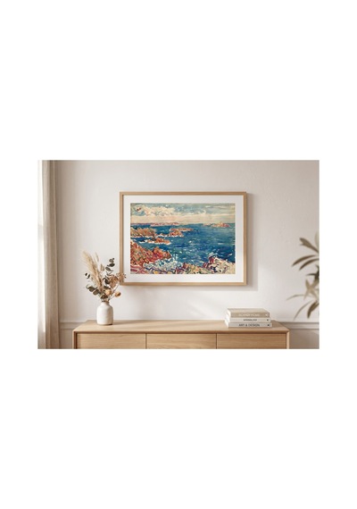Klasik Sanat Prendergast Kayalık Kıyı Çerçevesiz Poster 21x30 Cm A4 Tablo Yağlı Boya Sanat Baskı