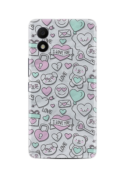 Tcl 303 Kılıf Excode Resimli Desenli Silikon Platinium Series I Love You 1882