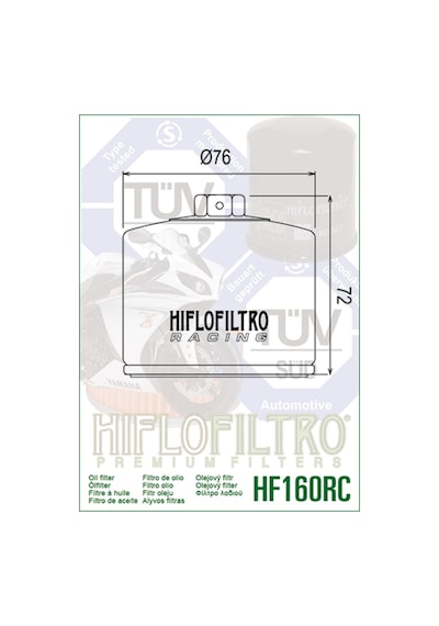 Bmw S1000 Rr Hıflo Hf160 Rc Yağ Filtresi 10-24