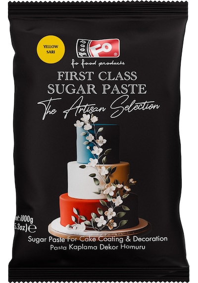 Sarı First Class Kaplama, Dekor Ve Çiçek Yapımı İçin Şeker Hamuru 1 Kg