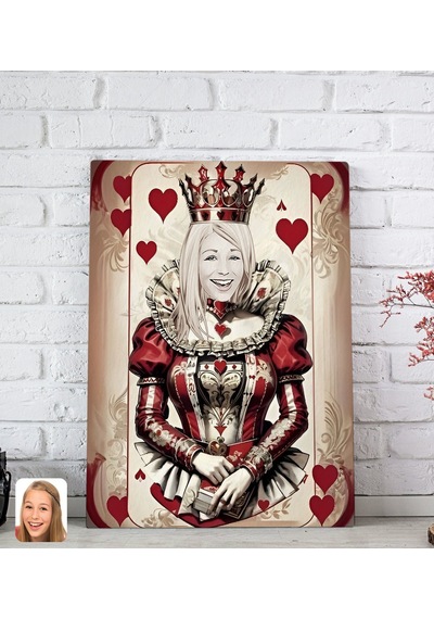 Bk Gift Kişiye Özel Maça Kızı Kraliçe Kanvas Tablo-2 20x30 , Sevgiliye Hediye, Arkadaşa Hediye Kobitmeyencom33352 Bk Gift