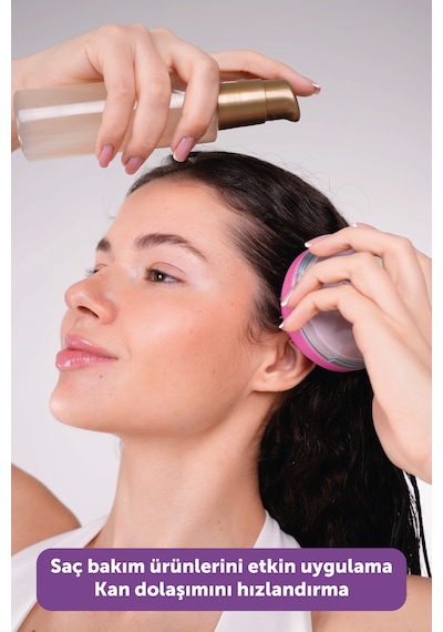 Beauty Premium Twisty Brush Saç Fırçası - Kendini Temizleyen, Saç Bakımı Ve Masaj Pembe