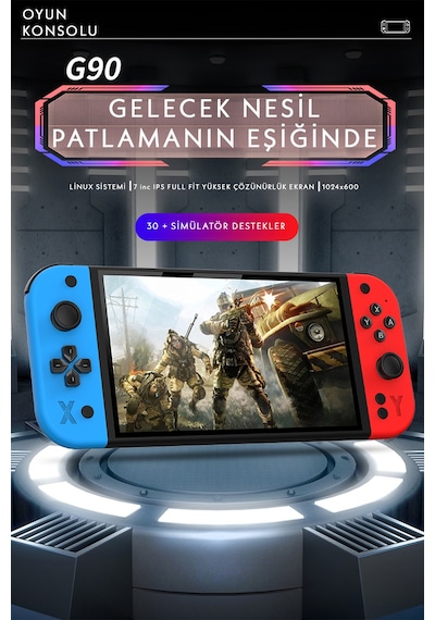 G90 Oyun Konsolu Yeni Nesil El Atarisi 2000 Mah Batarya 10.000+ Oyun 7inç Hd Ekran
