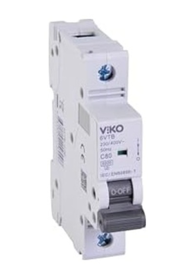 6vtb-1c80 Otomatik Sigorta 6ka C Tipi 1 Kutup 80a