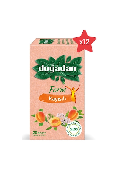 Doğadan Form Kayısılı Karışık Bitki Poşet Çay 12'li 20 x 2 G