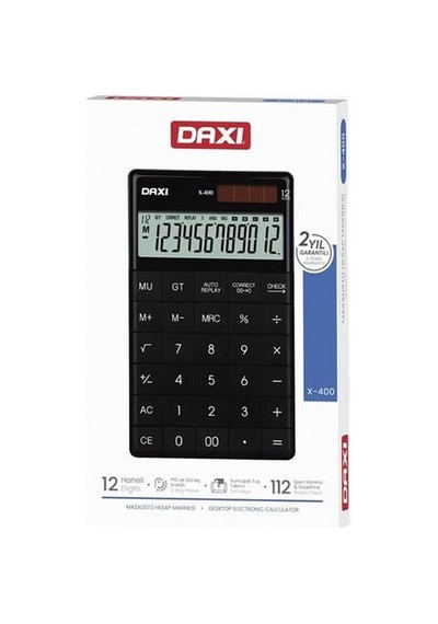 Daxi X-400 Siyah 12 Hane Masaüstü Hesap Makinesi