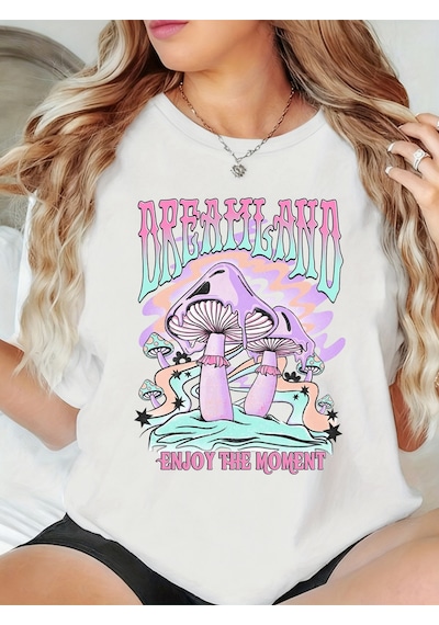 Noıssey Urban Pop Graphic Kadın Tişört Koleksiyonukod 5428 Beyaz