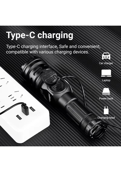 Kargo Wison Ws-6868 25watt 2500 Lümen Usb Type-c Şarjlı El Feneri Najmaddin Çok Renkli