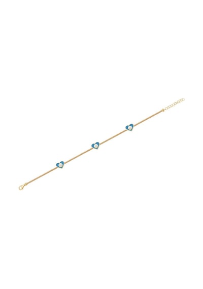 Diamond Line - Gülaylar - Sarı Altın 14 Ayar Kalp Bileklik Standart N11.21826 Sarı Altın