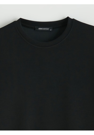 Lcwaıkıkı Classic Siyah Bisiklet Yaka Soft Touch Kadın Tunik