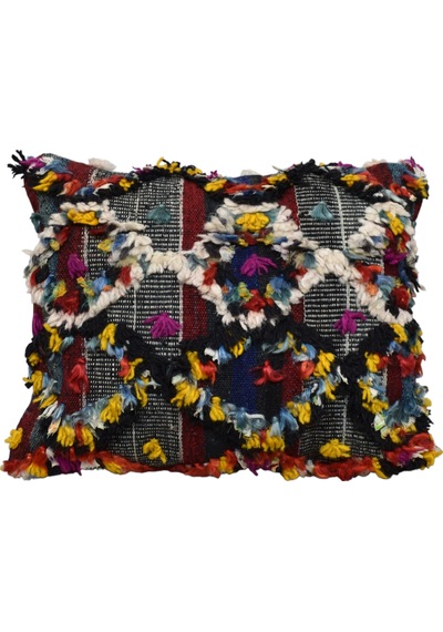 Zehra Abla Halı Yeni El Dokuma Dekoratif Kilim Kırlent Yastık Kılıfı 6908 Çok Renkli