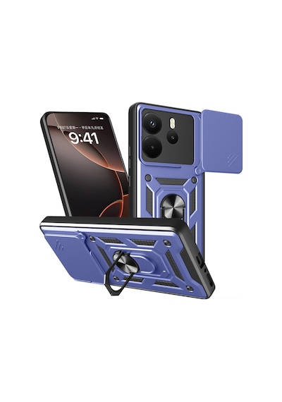 Nihcase Xiaomi Redmi Note 14 4g Kılıf Magnetik Standlı Kamera Korumalı Slide Sürgülü Cover Kapak