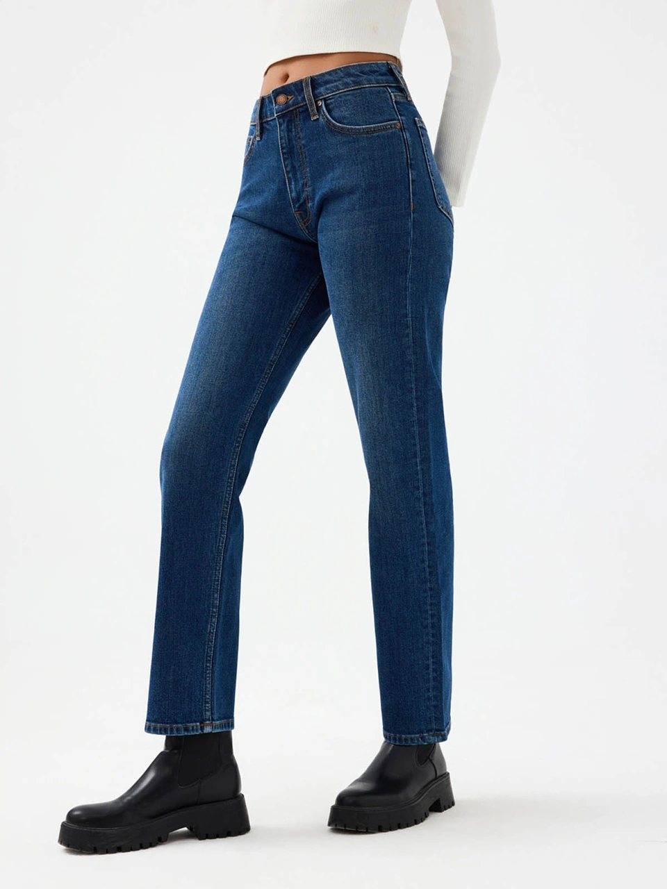 Loft Comfort Straight Comfort Fit Lacivert Kadın Jean Pantolon Lf2037063 Lacivert