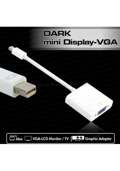 Dark Mini Display Port - Vga Aktif Dönüştürücü (Dk-Hd-Amdpxvga)