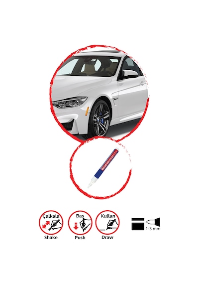 Oto Tam Örtücü Rötüş Kalemleri Mercedes-benz 040 Siyah Çizik Giderici Oto R.k-11941