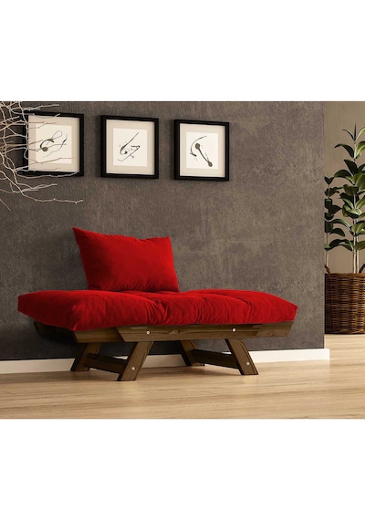 Woodesk Adalar Masif Ceviz-kırmızı Renk Berjer Cpt8135-140 Kırmızı