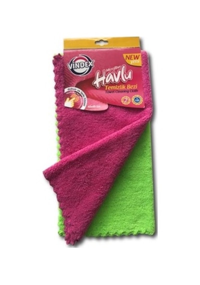 VİNDEX MİKROFİBER HAVLU TEMİZLİK BEZİ 40X40 2'Lİ