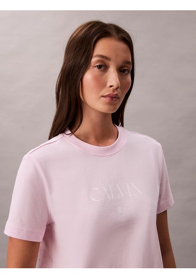 Calvin Klein Kadın Marka Logolu Günlük Kullanıma Uygun Pembe T-shirt Lv047e813g Tn9