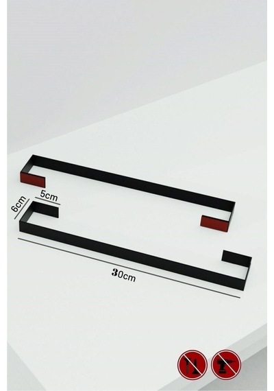 Dione Store Metal Parlak Siyah Metal Havluluk, Yapışkanlı Tasarım, Banyo Askısı Gri