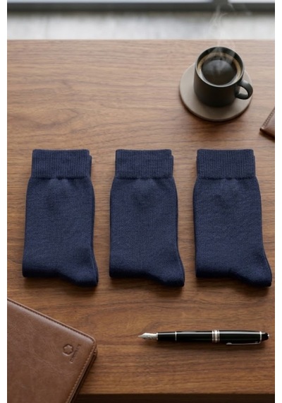 Socketta 3'lü Lacivert Erkek Business Bambu Dikişsiz Esnek Çift Kat Kışlık Soket Çorap - Premium Lacivert Socketta 3'lü Lacivert Erkek Business Bambu Dikişsiz Esnek Çift Kat Kışlık Soket Çorap - Premium Lacivert