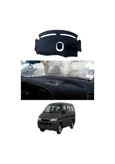 Hyundai - Starex 1997-2007 Uyumlu Torpido Koruma Kılıfı - Siyah Şeritli