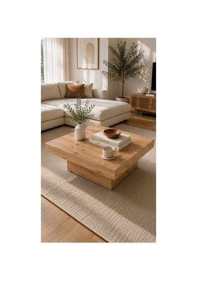 Modern Kare Orta Sehpa Atlantik Çam 90x90 Cm Atlantik Çam Atlantik Çam