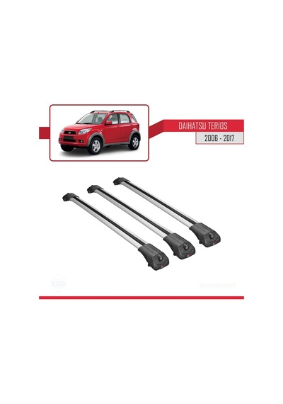 Daihatsu Terios 2006-2017 Arası İle Uyumlu Ace-1 Ara Atkı Tavan Barı Gri 3 Adet Bar
