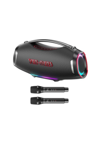 Ven-dens Vd-spk027l 450 W Rms Bluetooth 5.3 Parti Ve Karaoke Hoparlörü, 45000 Mah Batarya, Siyah
