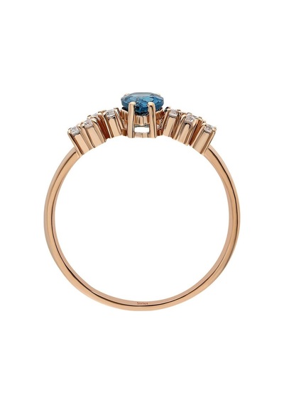 Sirius Pırlanta Ve London Blue Topaz Su Damlası Yüzük 0817R0294