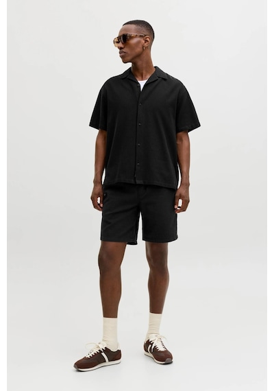 Jack & Jones Jpstjaıden Waffle Dokulu Erkek Şort Siyah