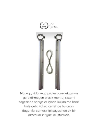 Çamaşıraskı Alüminyum Balkon Çamaşır Askılığı Takılabilir Küpeşte Kurutmalık Yuvarlak Boru Uyumlu P Çok Renkli