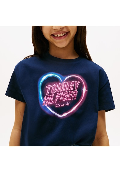 Tommy Hilfiger Heart Graphic Çocuk Lacivert T-shirt Kg0kg08640 Lacivert