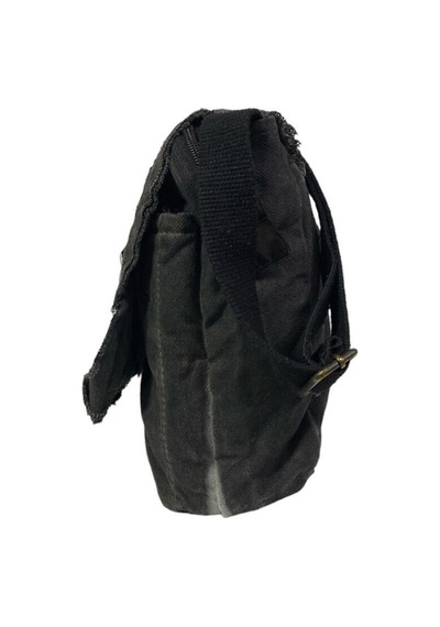 Old Cotton Cargo Vintage Küçük Salaş Unisex Günlük Çapraz Postacı Çantası S Boy 26x20cm Siyah