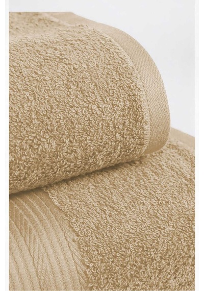 2 Parça Battal Lüks Premium Banyo Spa Havlu Takımı 90x170 Cm Bej Bej