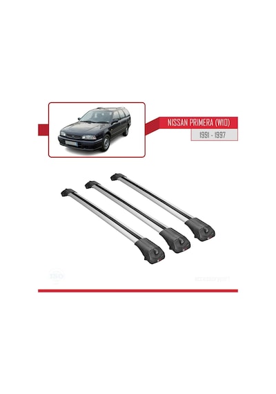 Nissan Primera W10 1991-1997 Arası İle Uyumlu Ace-1 Ara Atkı Tavan Barı Gri 3 Adet Bar