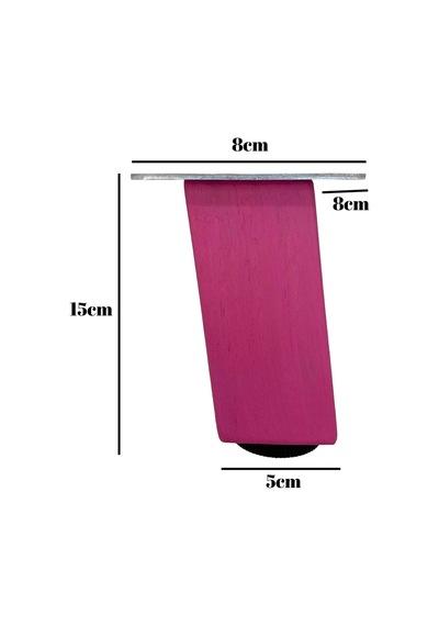 Kale Eğimli Ayarlı Ahşap Ayak Mobilya Masa Ve Dolap Ayağı Pembe 15cm 2 Adet