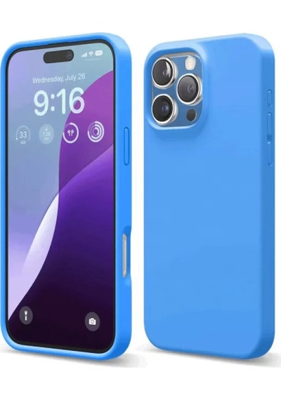 Newface Apple İphone 16 Pro Max Kılıf First Silikon - Mavi