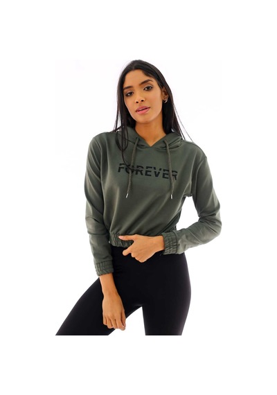 Gugus Unisex Basic Kapüşonlu Sweatshirt Haki