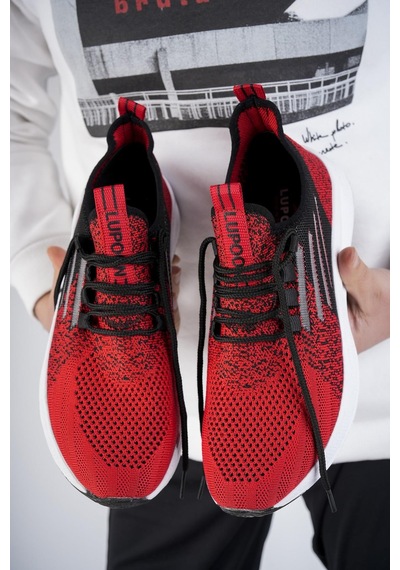 Muggo Ultraboost Unisex Ortopedik Günlük Garantili Yürüyüş Koşu Sneaker Spor Ayakkabı Kırmızı