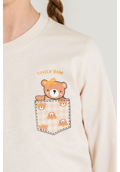 Rolypoly Anne Kız Lovely Bear Krem Uzun Kol Pijama Takım Rp3916-a-v1 Rp3916-a-v1