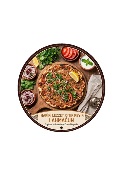 Mayeka Lahmacun Temalı Kebapçılar Restoranlar Lokantalar İçin Ahşap Duvar Kapı Dekoratif Süs Tablo 9