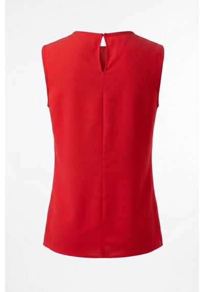 Sateen İnci Detaylı Bluz - Kırmızı-137353