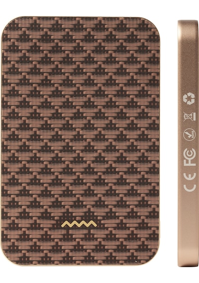 Raptic S4 Aramid-skin M-safe Özellikli Ultra İnce Powerbank 15w 5000mah Kahverengi Kahverengi