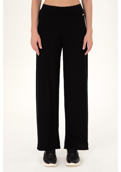 U.S. Polo Assn. Kadın Siyah Loose Fit Triko Pantolon 50297151-VR046