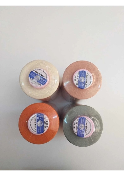 Turuncu - Krem- Pembe - Yeşil 4 Adet Dikiş Ipliği 5000 Mt.