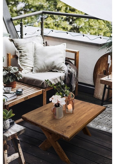 Orta Sehpa Ahşap Bahçe / Balkon Masası