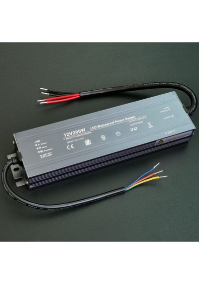 12v 200w Su Geçirmez Led Trafo - Ip67 Profesyonel Tip Şerit Led Ve Kamera Güç Kaynağı
