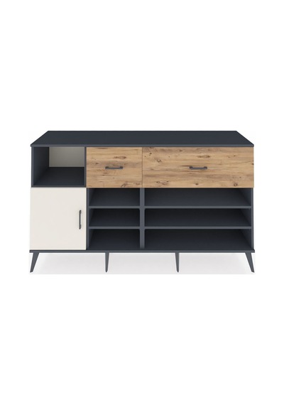 Hyperion Konsol 6 Raflı 2 Çekmeceli Tek Kapaklı 176x44x99 Antras Antrasit-aytaşı/çam Hyperion Konsol 6 Raflı 2 Çekmeceli Tek Kapaklı 176x44x99 Antras Antrasit-aytaşı/çam